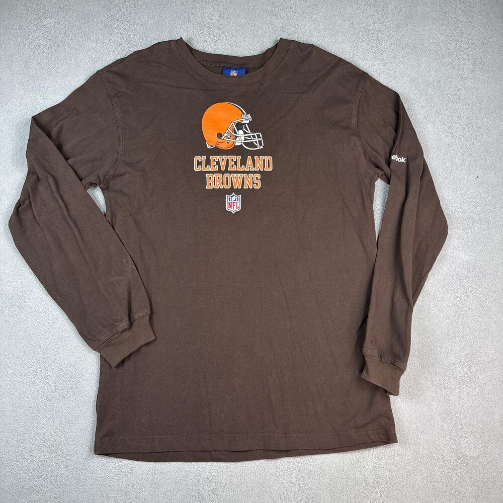 Cleveland Browns Shirt Youth XL NFL Football Long Sleeve Reebok Cotton Crew CLE